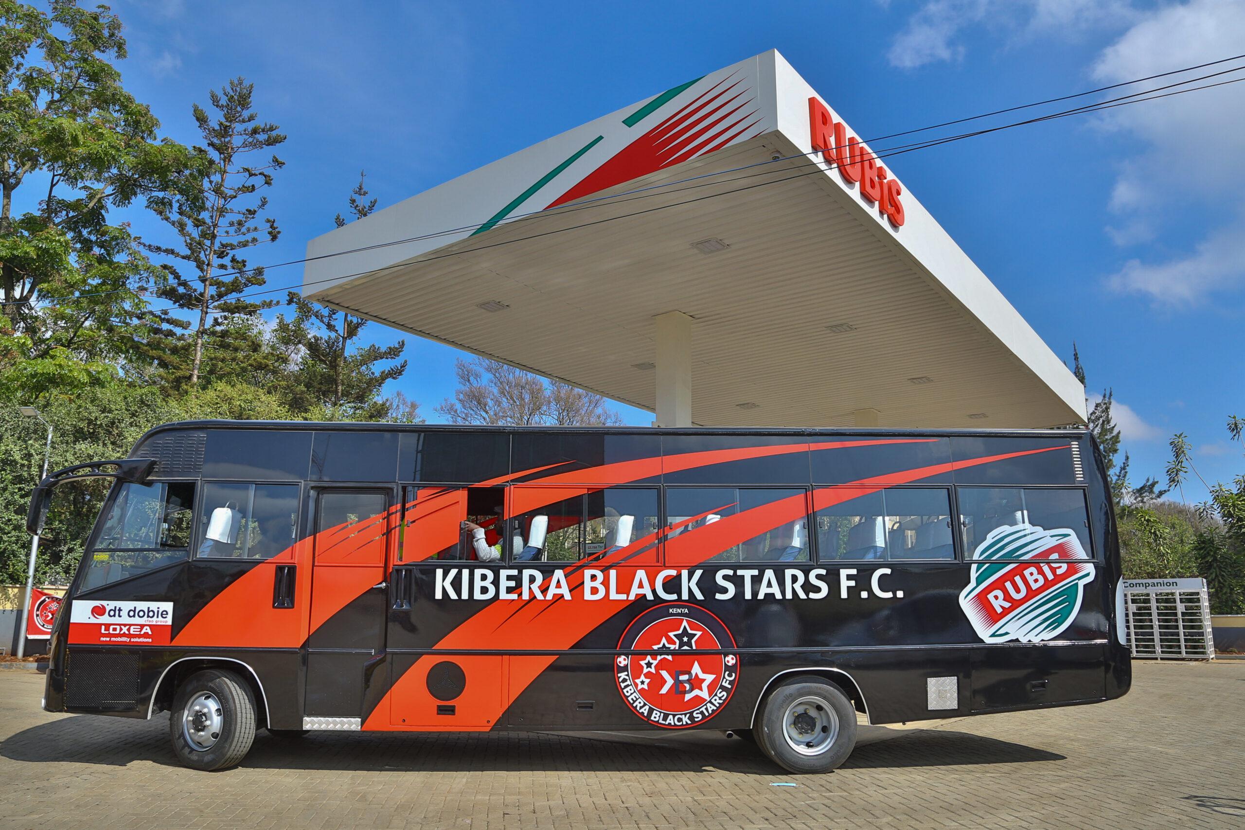 KIBERA BLACK STARS f.c bus sponsored by Rubis Kenya